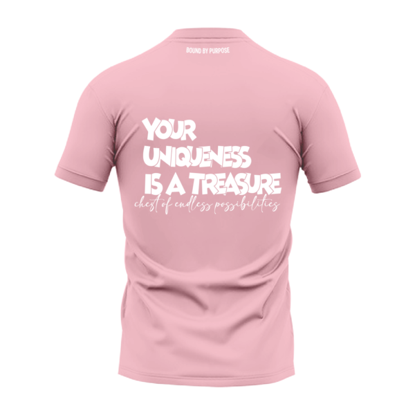 Light Pink Round Neck T-Shirt - "Your Uniqueness is a Treasure Chest of Endless Possibility"