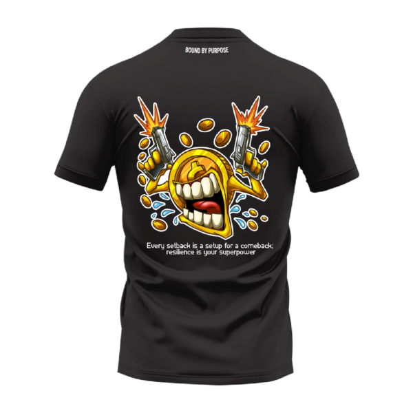 Resilience – "Every Setback is a Setup for a Comeback" Black Round Neck T-Shirt