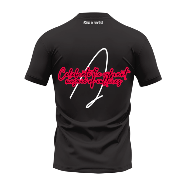 Vibrant Cultures – "Celebrate The Vibrant Colors" Black Round Neck T-Shirt