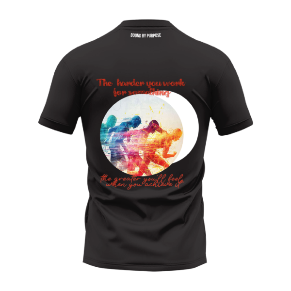 Achieve Greatness – "The Harder You Work" Black Round Neck T-Shirt