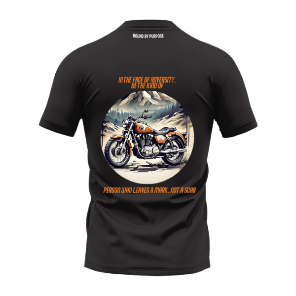 Inspirational Quote Black Round Neck T-Shirt – “Leave a Mark, Not a Scar