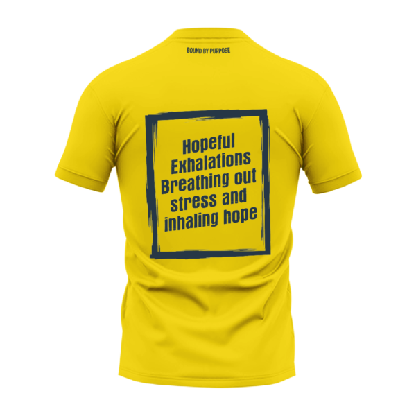 "Hopeful Exhalations" Yellow Round Neck T-shirt