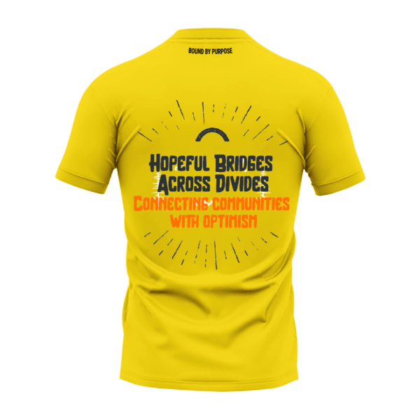 "Hopeful Bridges" Yellow Round Neck T-shirt