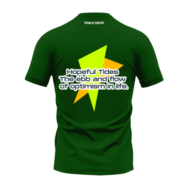 "Hopeful Tides" Green Round Neck T-shirt