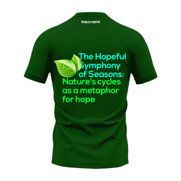 "Symphony of Seasons" Green Round Neck T-shirt