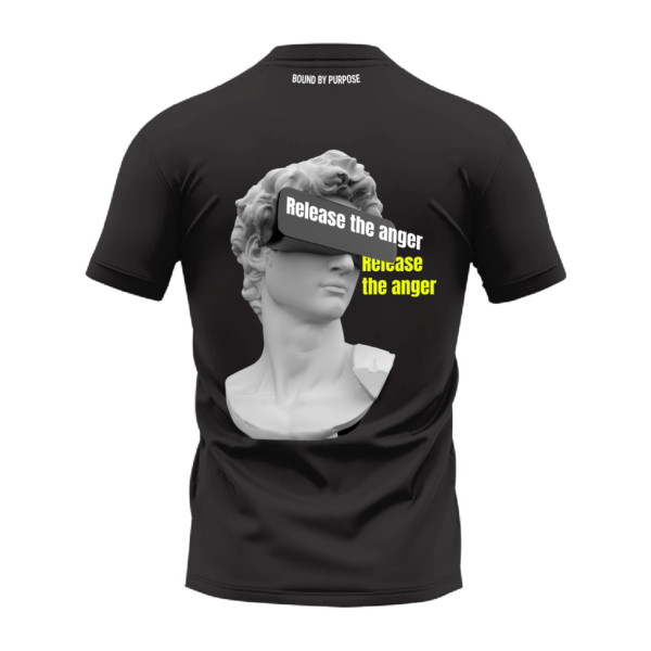 "Release the Anger" Positive Energy Black Round Neck T-shirt