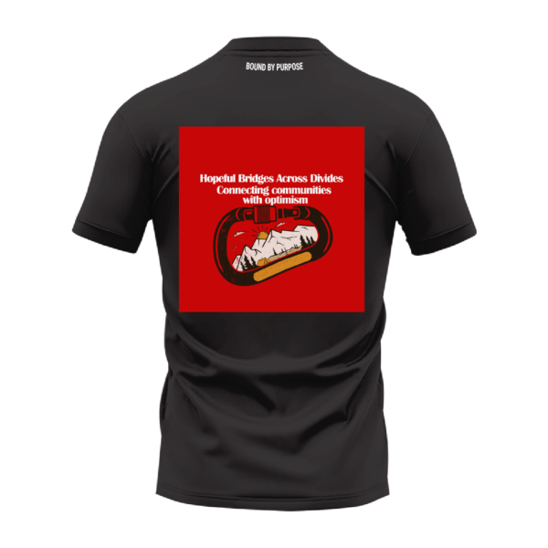 "Hopeful Bridges" Optimism & Unity Black Round Neck T-shirt