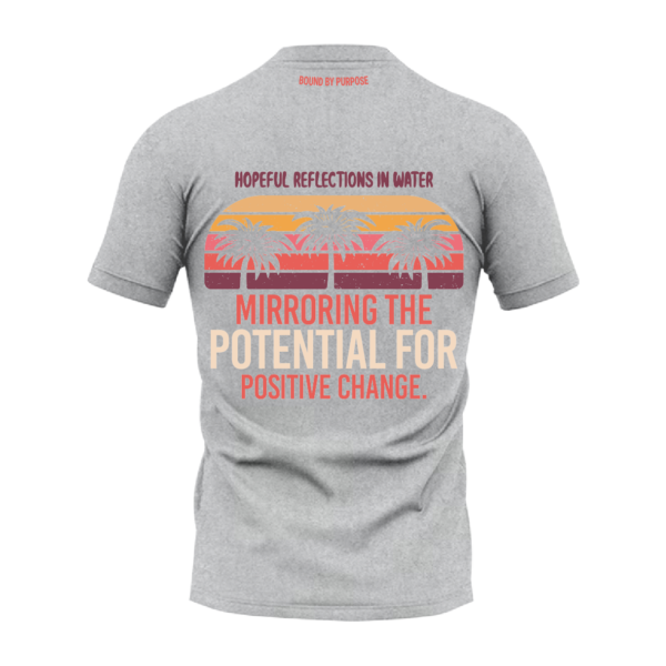 Hopeful Reflections Bold Graphic Gray Round Neck T-Shirt