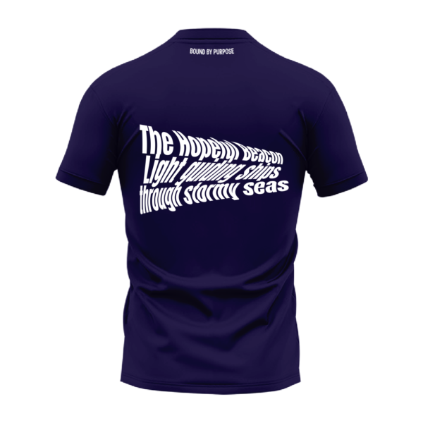 Blue Round Neck T-shirt – "The Hopeful Beacon Light"