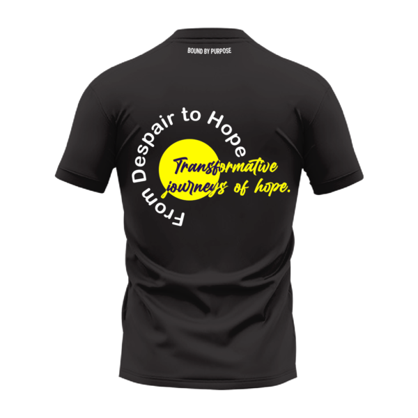 "From Despair to Hope" Inspirational Black Round Neck T-shirt