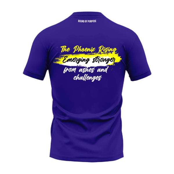 "Phoenix Rising" Inspirational Blue Round Neck T-shirt