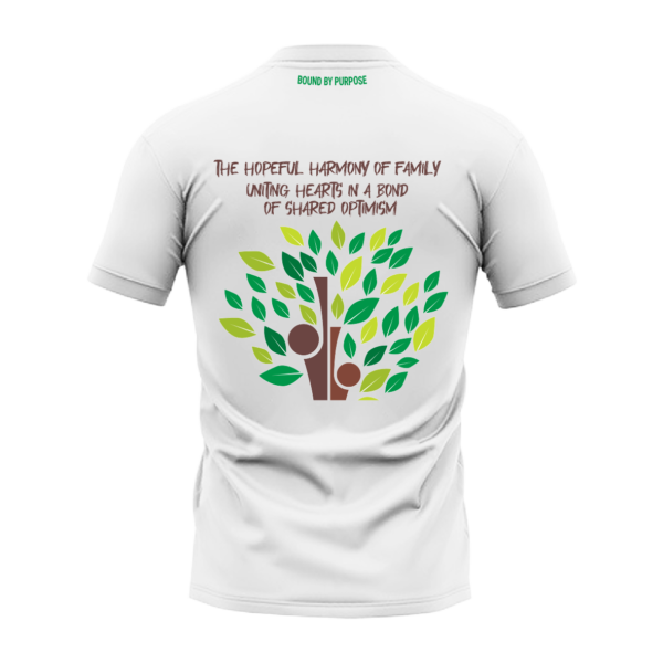 "Hopeful Harmony" White Round Neck T-shirt