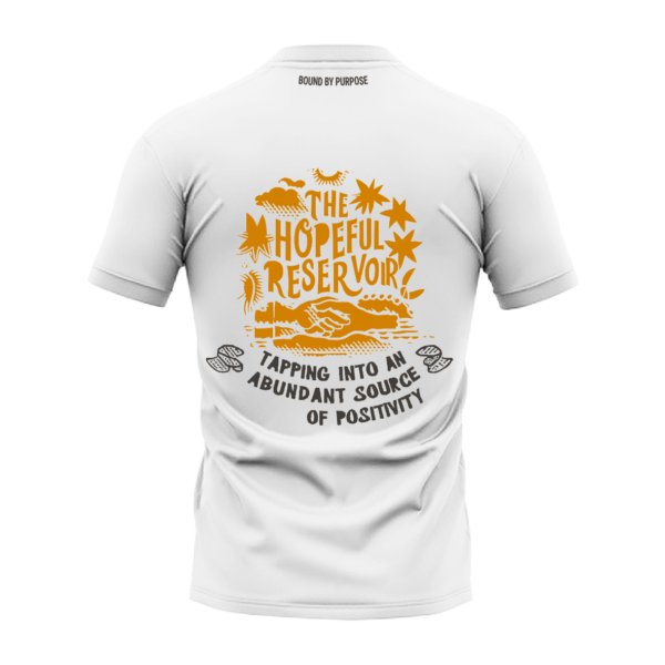 "Hopeful Reservoir" White Round Neck T-shirt