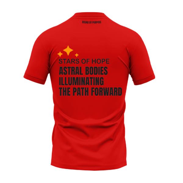 "Stars of Hope" Red Round Neck T-shirt