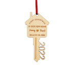 Personalized First Christmas in Our New Home Ornament Wooden Key Christmas Decoration Gift for Couples - Image 2