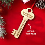 Personalized New Home Christmas Ornament Wooden Key Decoration for Housewarming Gift - Image 4