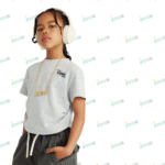 Children's Bone Pleat Design Short-Sleeved T Shirt