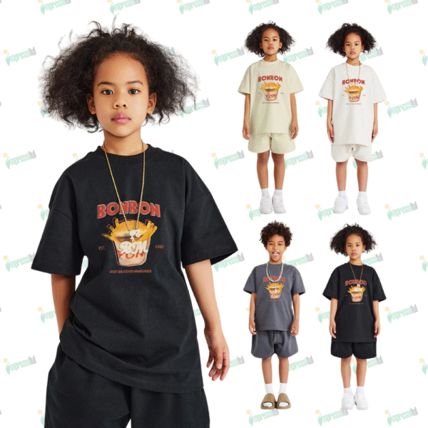 Children's Potato Chips Printed Short-Sleeve Pure Cotton Tops