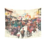 Cotton Linen Wall Tapestry 60" x 51" - Image 3