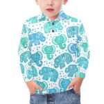 Little Boys' Long Sleeve Polo Shirt T73 - Image 5