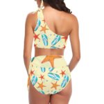 High Waisted One Shoulder Bikini Set (S16) - Image 3