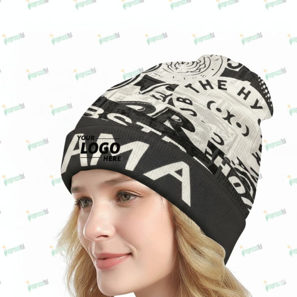 Full printed knitted hat
