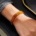 Custom Engraved Music Code PU Leather Bracelet with Strong Magnetic Clasp - Image 3