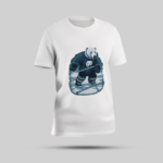 Polar Bear Skiing Graphic T-Shirt – White Round Neck