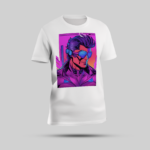 "Bold Colorful Macho Man T-Shirt with Spectacles – White"