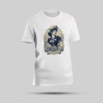Bold "Female Soldier" Graphic White Round Neck T-Shirt for Women