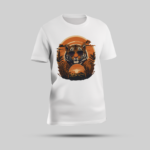 Bold Tiger in Sunglasses White Round Neck T-Shirt