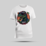Bold Dinosaur in Jeans Jacket & Sunglasses Graphic T-shirt