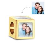 Custom Four-Sided Photo Charm Square Copper Charm Creative Gift for Women - Image 3