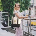 Modern Style Two-Tone Tote Bag - Image 2