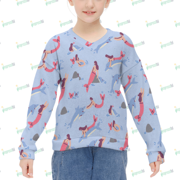 Girl's V-neck sweater