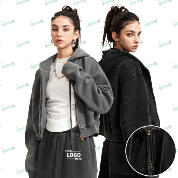 Women's Trendy Velvet Short Zipper Jacket