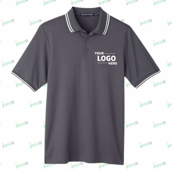 Devon & Jones CrownLux Plaited Tipped Performance Polo