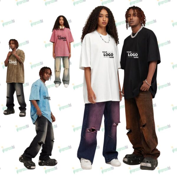 Men's Wear Heavy Washed Short Sleeve Round Neck T-shirts