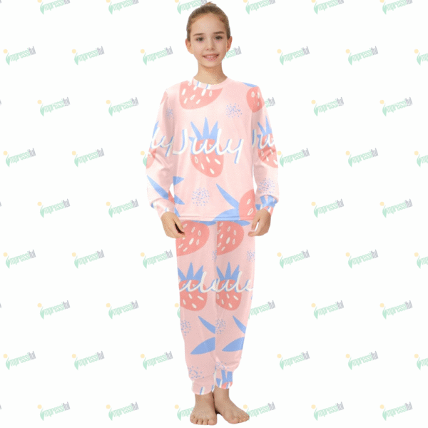 Big Girls' Crew Neck Long Pajama Set (Sets 18)