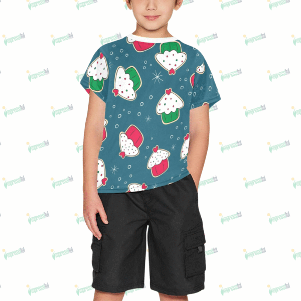 Big Boys' All Over Print Crew Neck T-Shirt(T40-2)