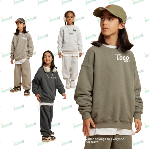 Round Neck solid Color Sweatshirt