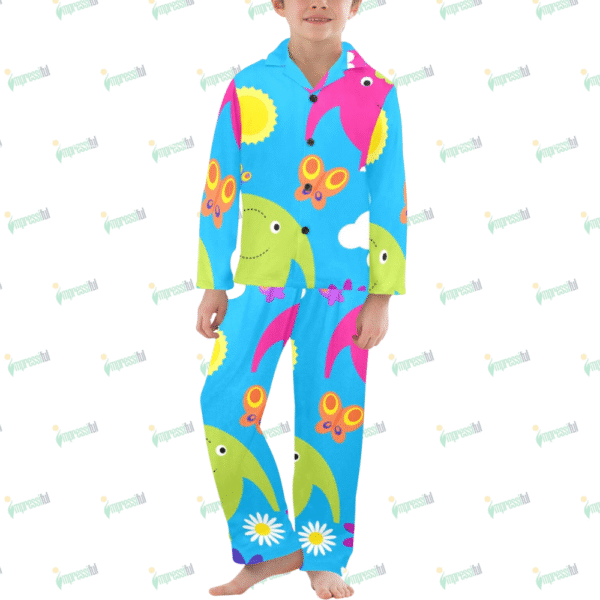 Big Boys' V-Neck Long Pajama Set (Sets 02)