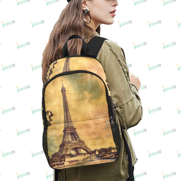 Fabric Backpack with Side Mesh Pockets (1659)