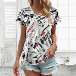 V-neck short sleeve T-shirt - Image 4