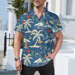 Beach Printed Cuban Collar Shirt - Image 4