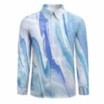 Peach Velvet Casual One Pocket Long Sleeve Shirt - Image 3