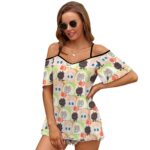Casual Ladies Off Shoulder Sling Short Sleeve Top - Image 4