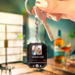 Engraved Scannable Code Crystal Keychains Custom Photo Music Keychain - Image 2