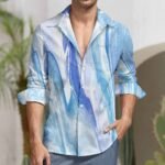 Peach Velvet Casual One Pocket Long Sleeve Shirt - Image 4