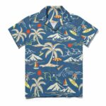 Beach Printed Cuban Collar Shirt - Image 3